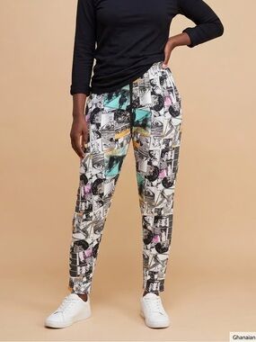 SEVEN SOULS | Comic Strip Print Jogger Pants Sz S